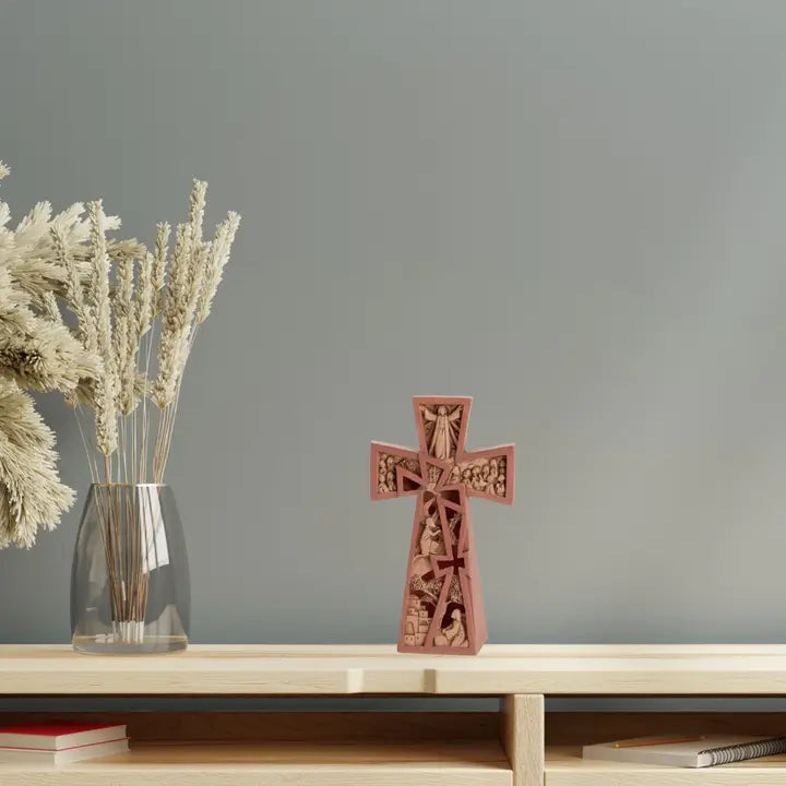 Tabletop Resin Pierced Cross