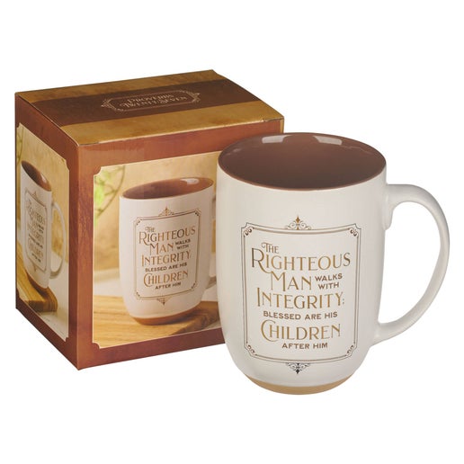 Mug Righteous Man White and Gold - Prov. 20:7