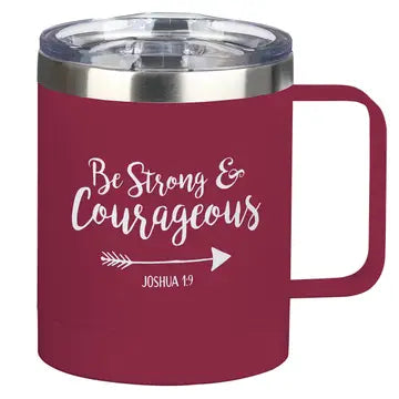 Mug Ss Camp Magenta Be Strong & Courageous Josh. 1:9