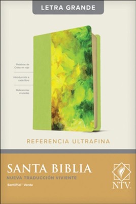 NTV Santa Biblia, Edicion de referencia ultrafina, letra grande, Leatherlike: Green, NTV Large-Print Slimline Reference Bible--soft leather-look, green