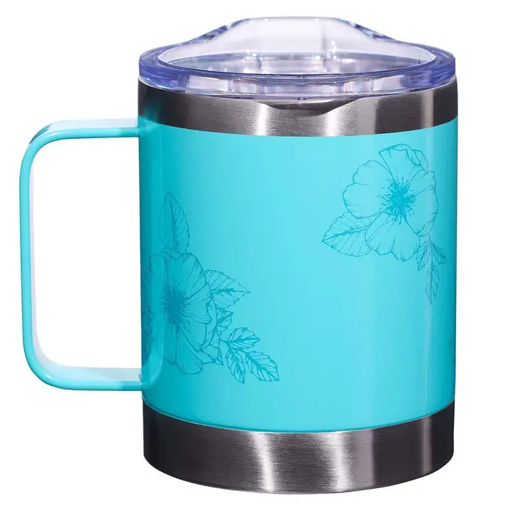 Mug Ss Camp Teal She Is Clothed with Strength Prov. 31:25