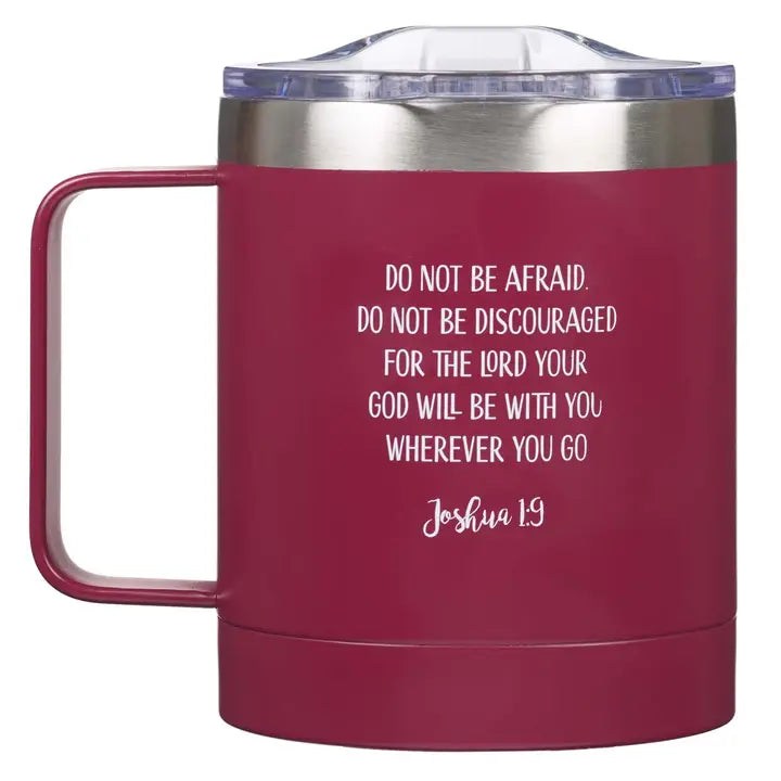 Mug Ss Camp Magenta Be Strong & Courageous Josh. 1:9