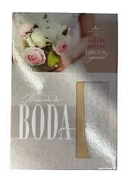 Biblia Recuerdo de Boda, Filigrana Blanca/Rosa Palo símil piel (Hardcover)