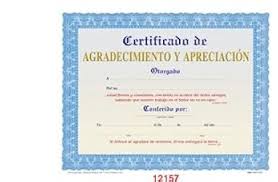 Certificado de Agradecimiento y Apreciación