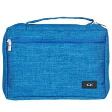 Bible Cover Value Unisex Jesus Fish Patch, Blue, Large