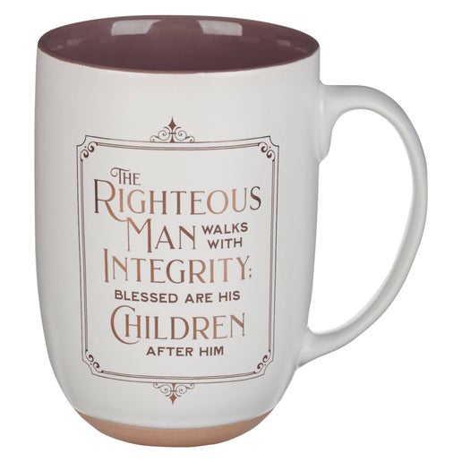 Mug Righteous Man White and Gold  - Prov. 20:7