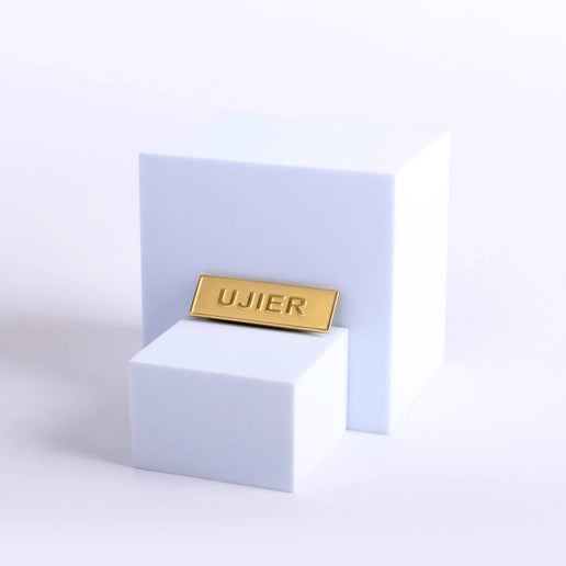 Badge Metal Spanish Ujier / Usher Goldtone Magnet