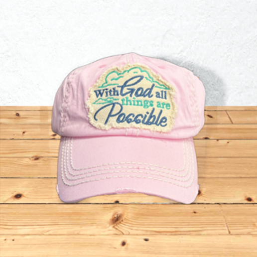 Cap Pink With God All Things Are Possible