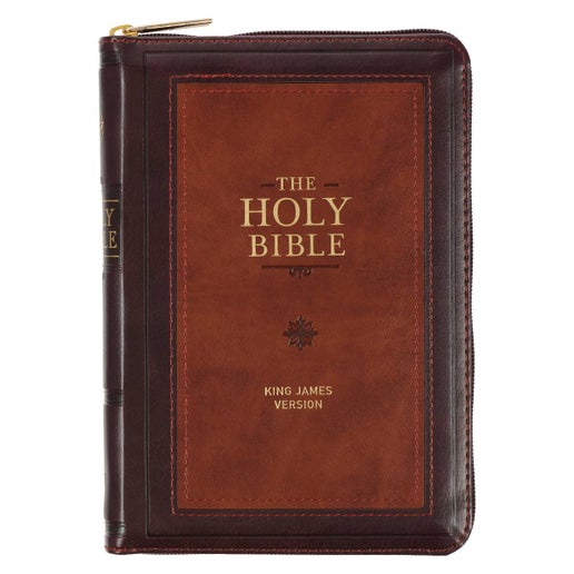 Burgundy and Saddle Tan Framed Faux Leather Compact King Jam