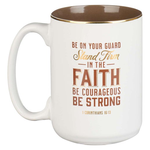 Stand Firm White Large Coffee Mug - 1 Corinthians 16:13