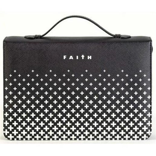Faith Cross Black Large Bible Cover lg
