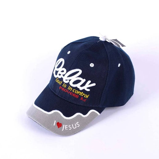 Cap - Navy - Relax God In Control