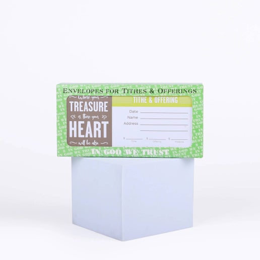 Envelope for Tithe and Offering - 100 Count - Matthew 6:21