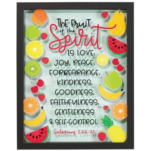 Frmd Wall Fruit Of Spirit Wd/Gls Blk