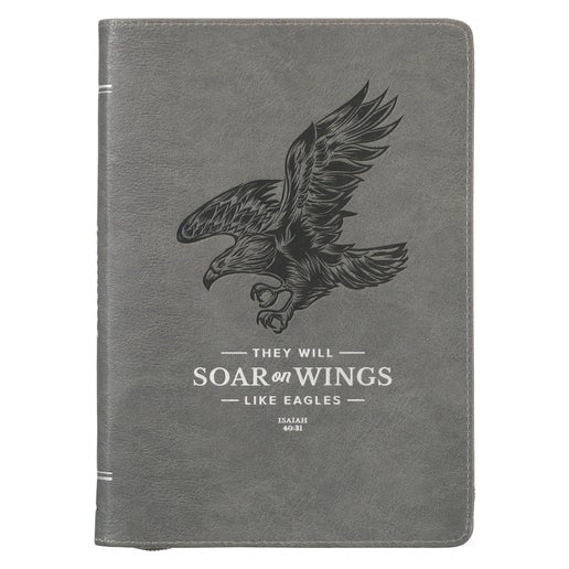 Journal with zipper Wings Like Eagles Faux Leather- Isa 40:31