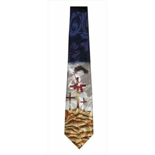 Tie-Three Crosses on Calvary with Twinkle Polyester