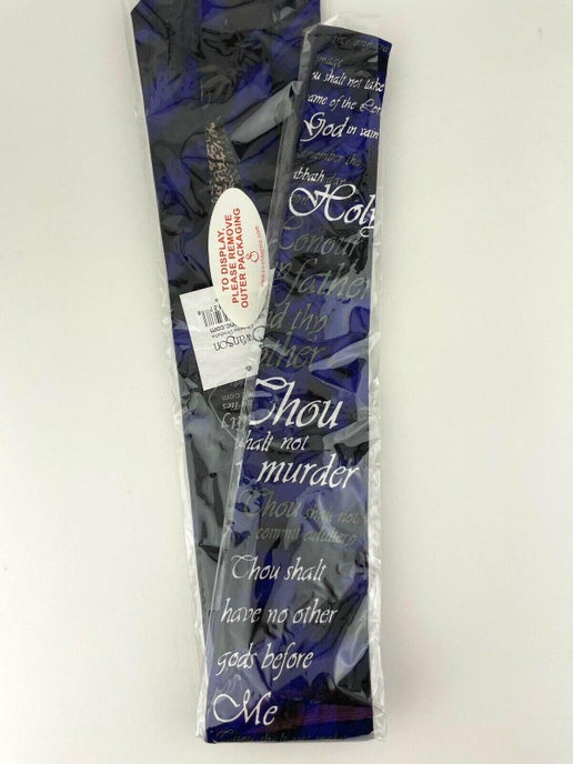 Tie    Ten Commandment-Polyester-Blue