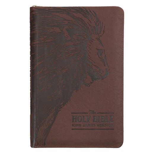 Espresso Faux Leather KJV Gift Bible w/tabs & zipper closure