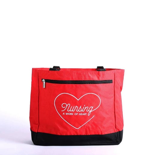 Tote - Nursing Is A Work Of Heart - Red