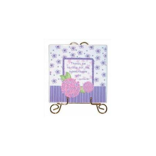Plaque Thanks be-2cor 9:15 W/Wire Easel
