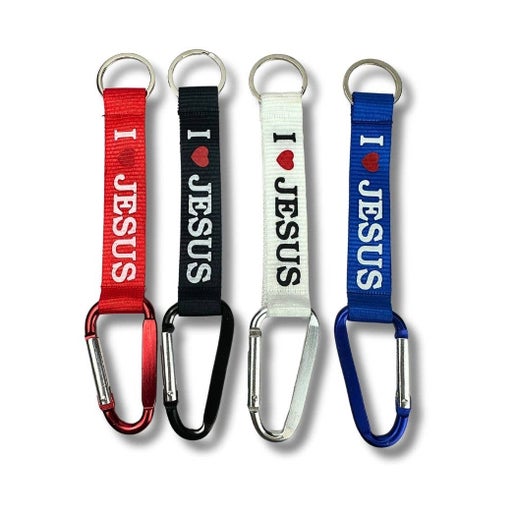Keychain I Love Jesus Carabiner, Hook D Ring