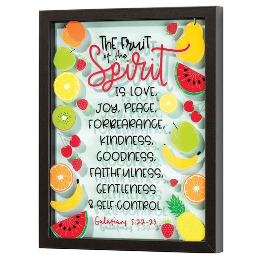 Frmd Wall Fruit Of Spirit Wd/Gls Blk