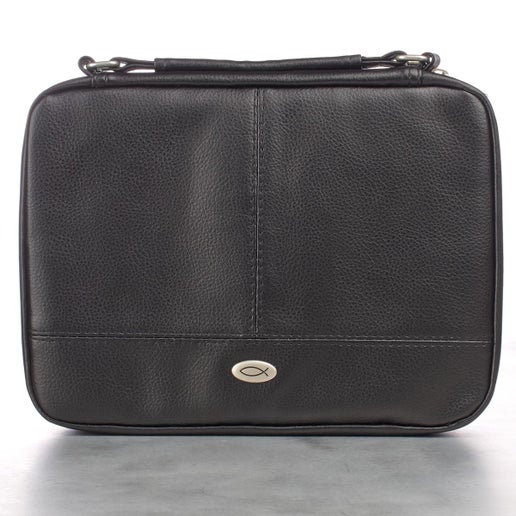 Fish Black Two-Fold Bible Organizer Cover Extra Large