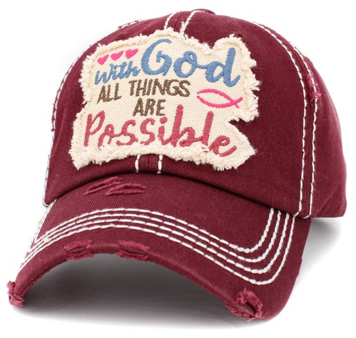 With God All Things Are Possible Vintage Ballcap: MAR