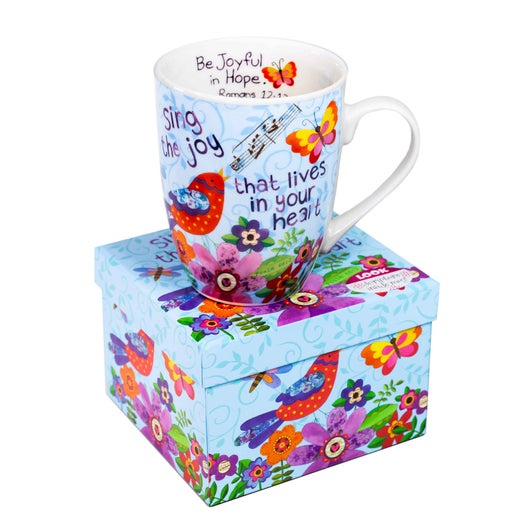 Sing Joy Bird, Psalm 66: 2 Ceramic Curvy Mug